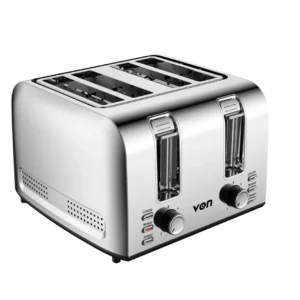 Von VBT415PDX Toaster 4 Slice 1500W - Stainless Steel