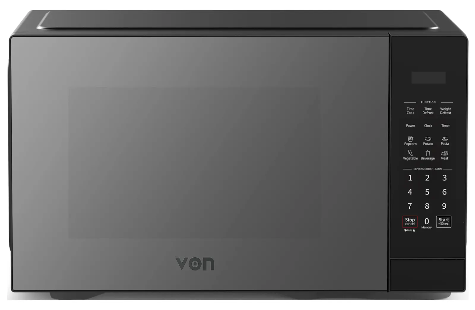 VON VMS-346DMKM Digital Solo Microwave Oven - 34L Black Mirror