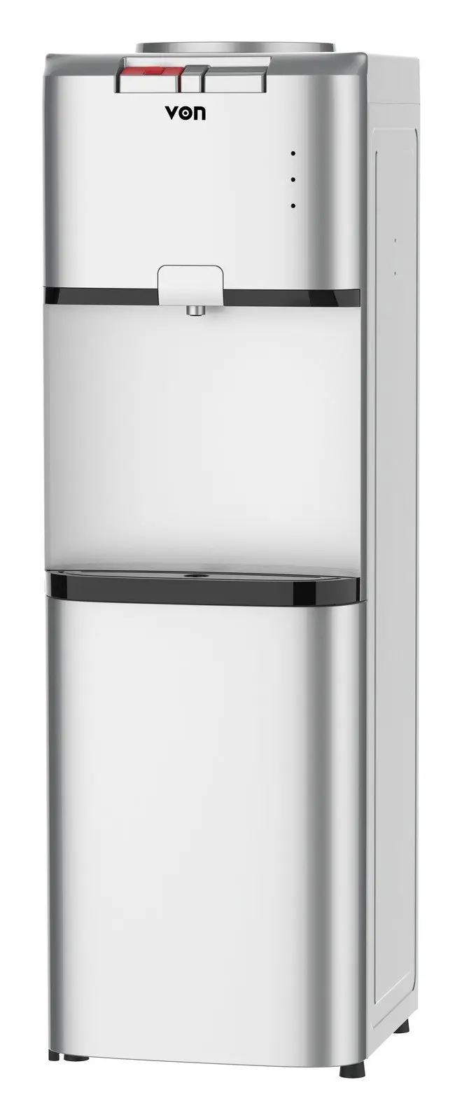 VON VDTH-261CAS Hot and Normal Water Dispenser, Storage Cabinet - Silver