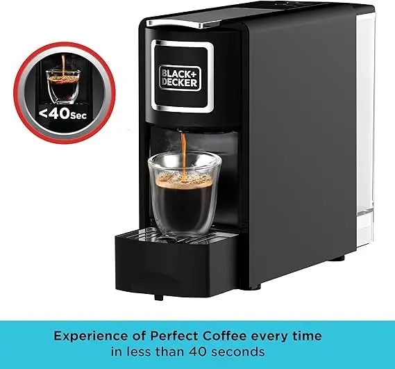 BLACK+DECKER CCM100-B5 Capsule Coffee Machine1140W - Black - Image 3