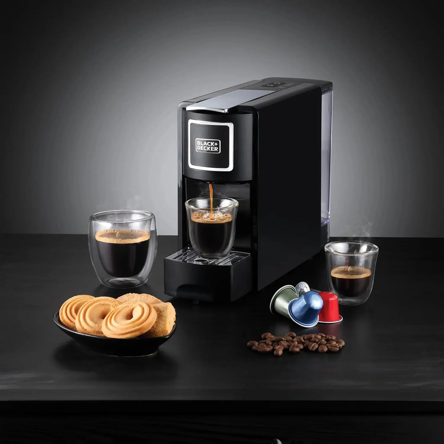 BLACK+DECKER CCM100-B5 Capsule Coffee Machine1140W - Black - Image 2