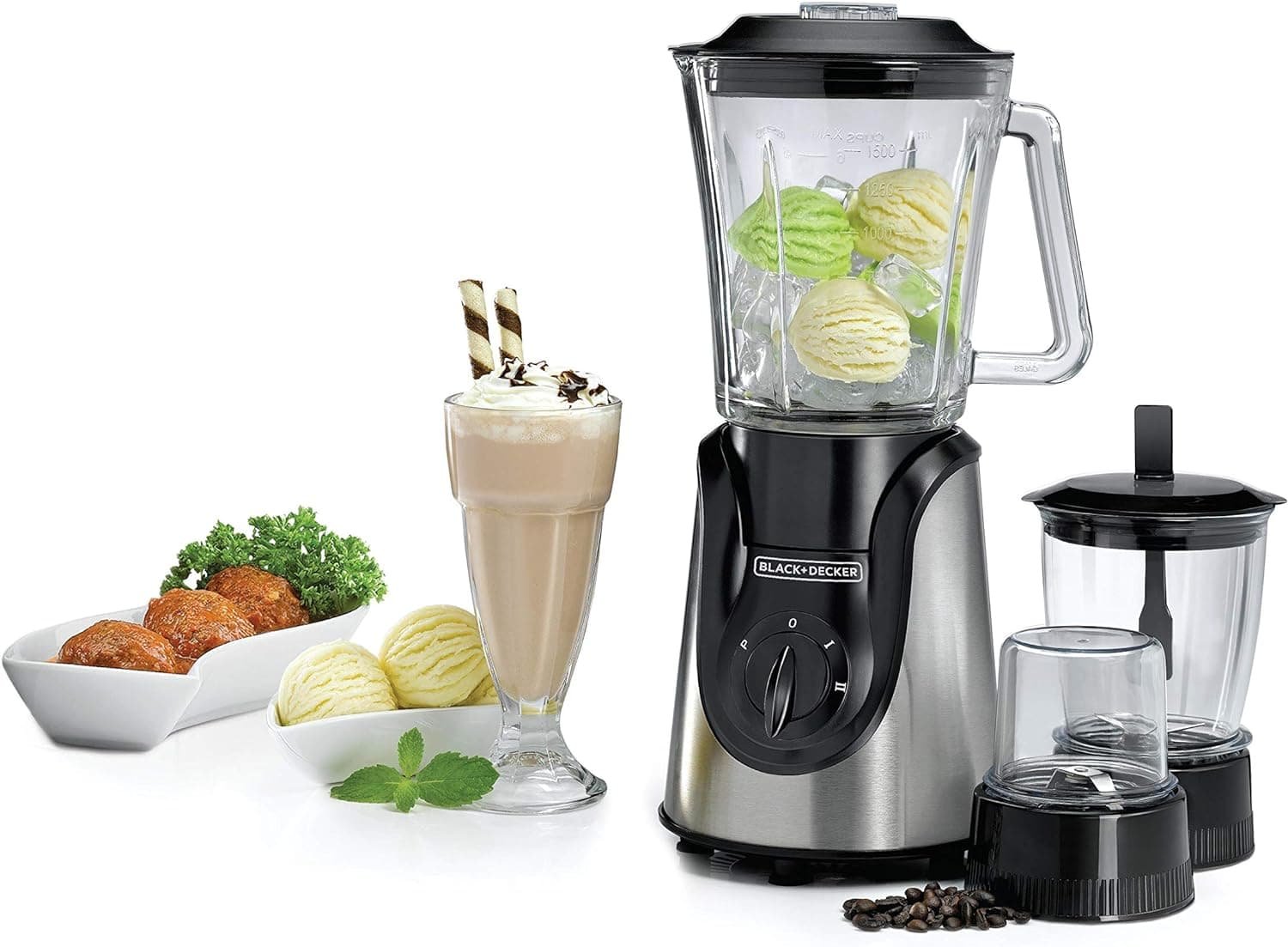 BLACK+DECKER BX600G-B5 Blender with Grinder, Mincer, Glass Jar 1.5L - 600W - Image 2