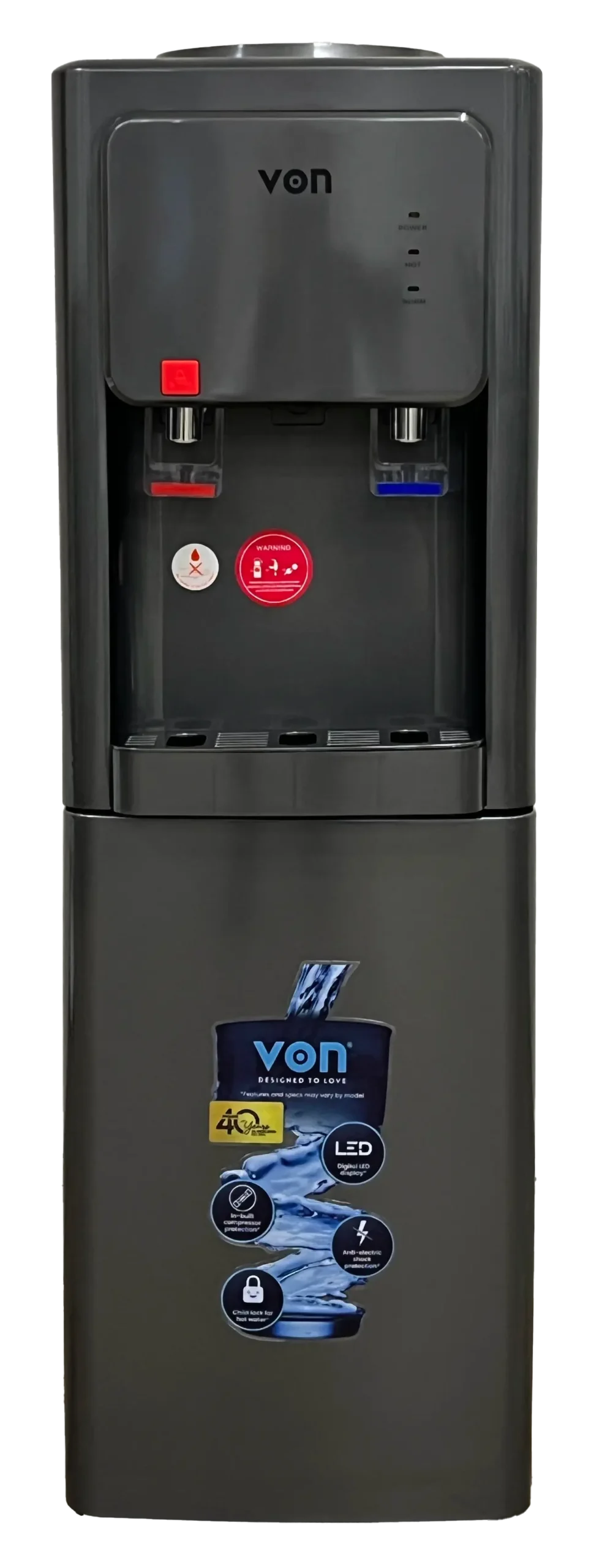 VON VDN-211CLS Hot and Normal Storage Cabinet Water Dispenser