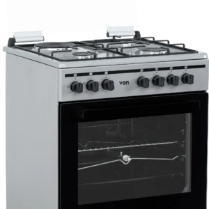 VON VCF653141NSY Freestanding Cooker – 3 Gas + 1 Electric Burners, Thick Enamel Pan Support