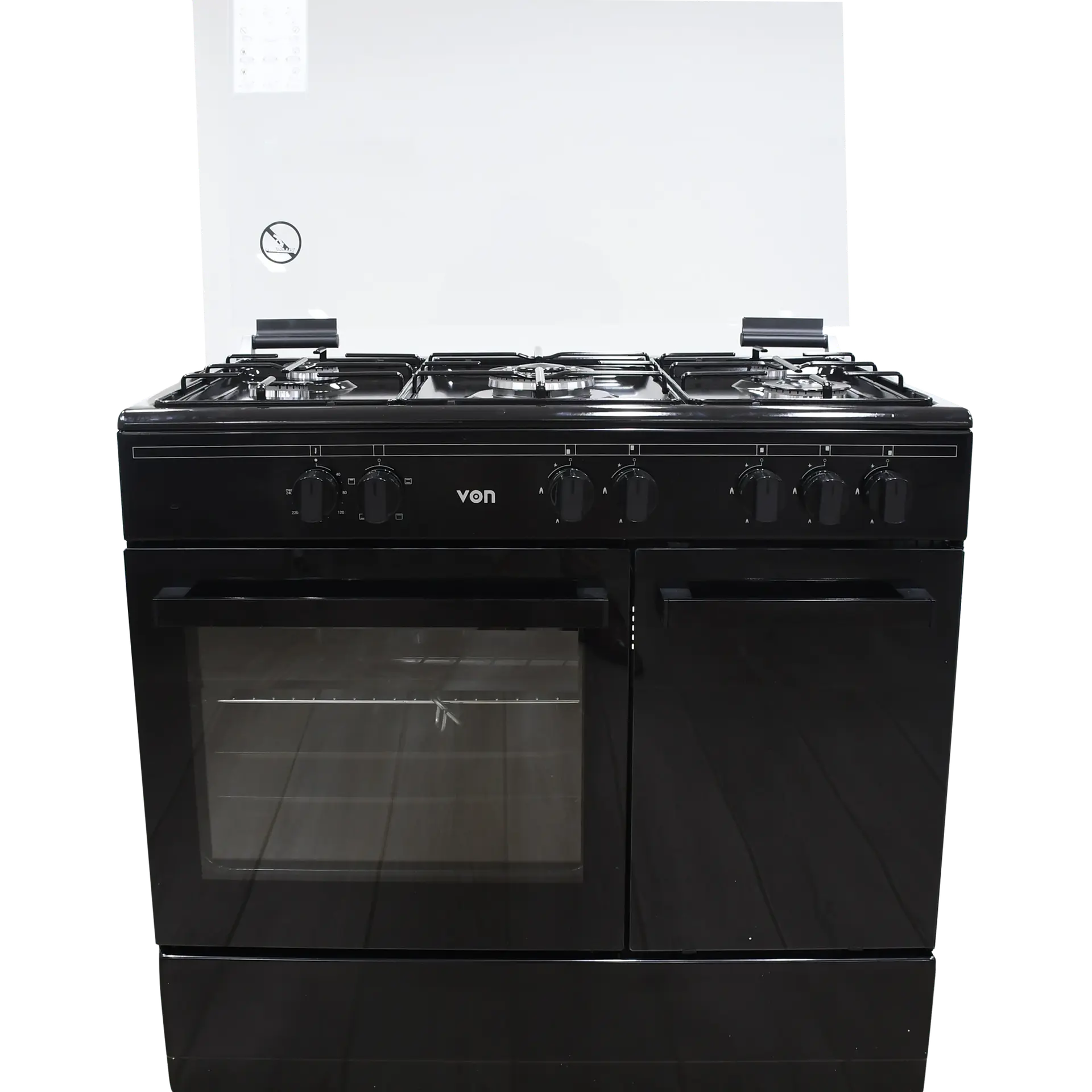 VON VCF965031NSK Freestanding Cooker – 5 Gas Burners, Enamel Pan Support