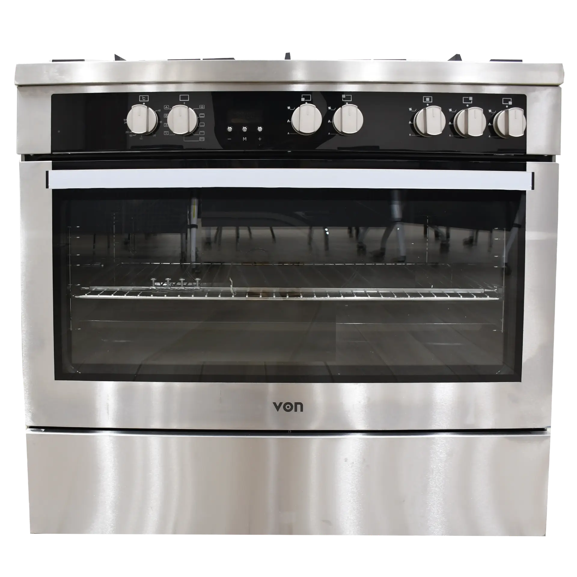 VON VCP965072FSX Freestanding Cooker – 5 Gas Burners, Cast Iron Pan Support, Flame Failure Device - Image 4