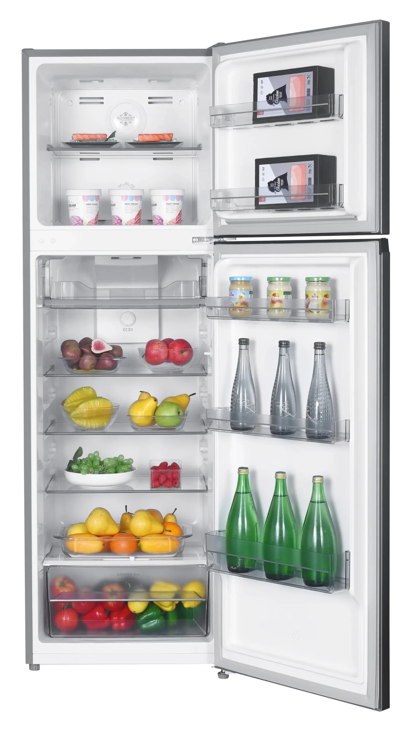 VON VRT-247NRAK Double Door Fridge, Top Mount Freezer, No Frost , 247L - Image 2