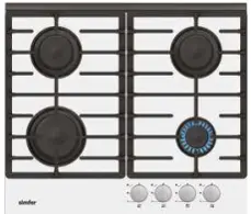 Simfer H6403HGSBP 4 Gas Hob, Wok - 60CM