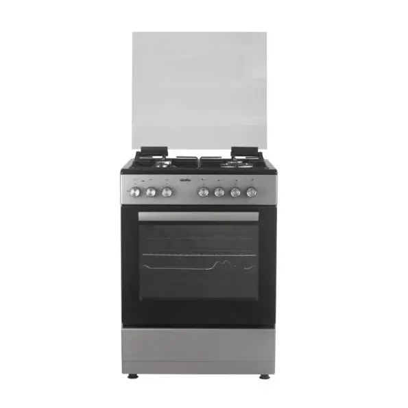 SIMFER Cooker 4 Gas - F6405SEWBG Black Top and Rest Inox Grey