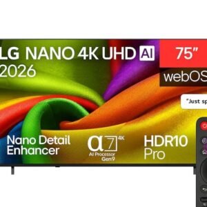 LG 75" NANO 4K UHD TV 75NU840B6LA.AFKE - MAGIC REMOTE, SMART, WEBOS26, HDR10, α7 AI PROCESSOR GEN9
